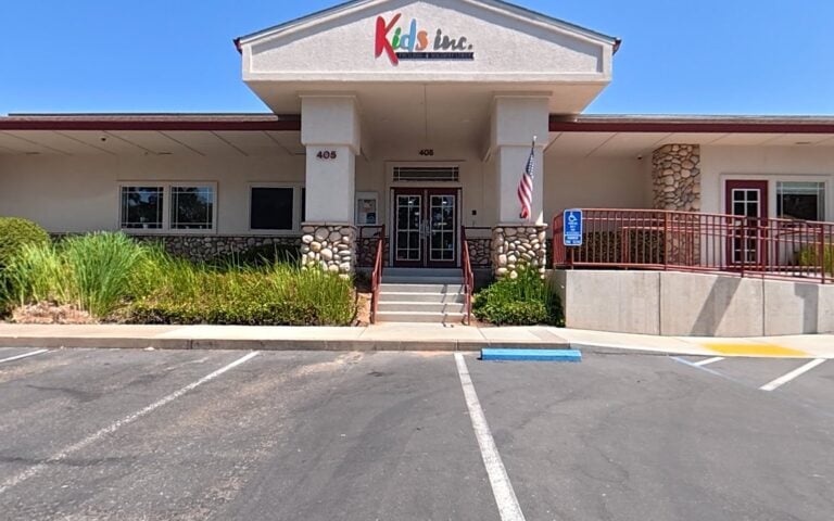 Front entrance of Kids Inc. Preschool & Discovery Center, Natoma Station campus in Folsom