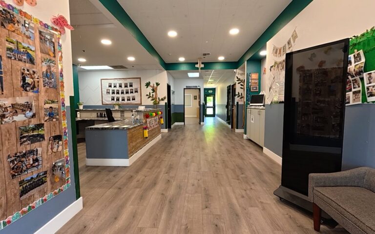 Welcoming entrance and lobby at Kids Inc. Preschool Folsom