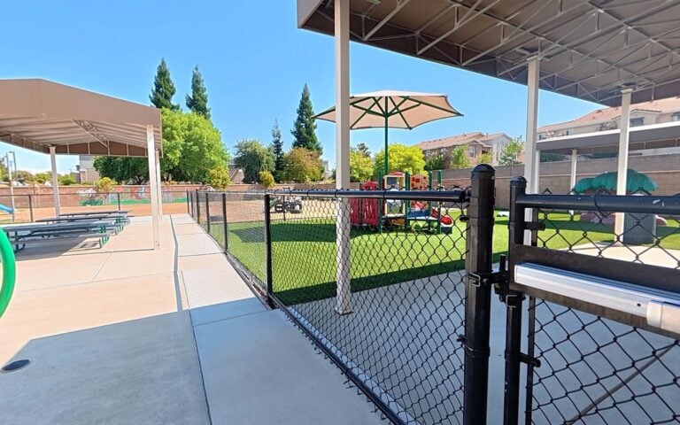 Outdoor play space at Kids Inc. Preschool in Folsom, CA